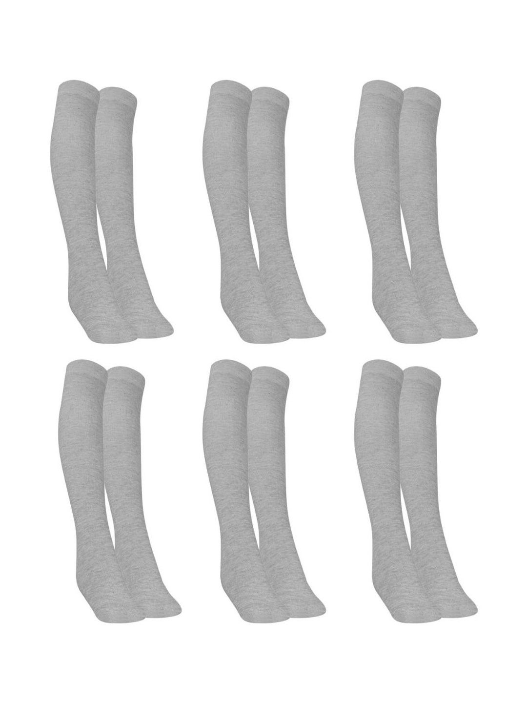 MUKHAKSH Pack Of 6 Cotton Knee Length Socks