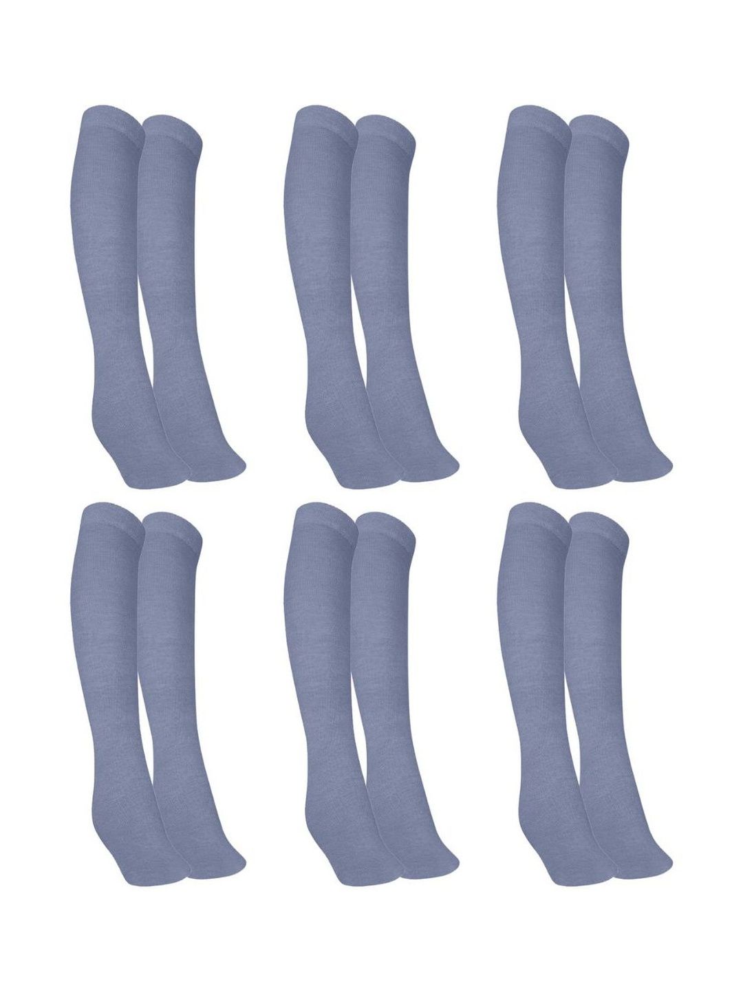 MUKHAKSH Pack Of 6 Cotton Knee Length Socks
