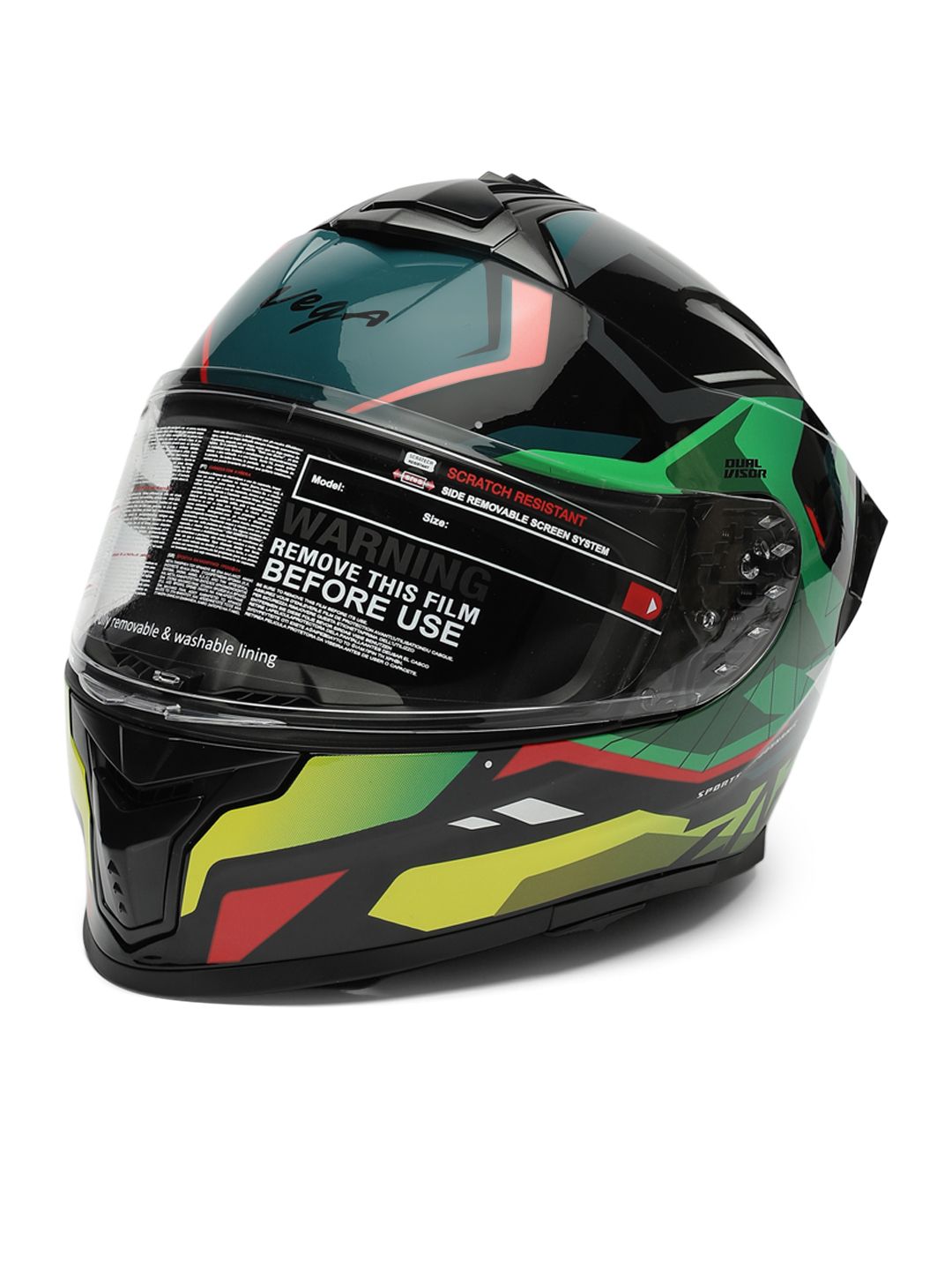 VEGA Zap Volt D/V ISI and DOT Certified Full Face Helmet