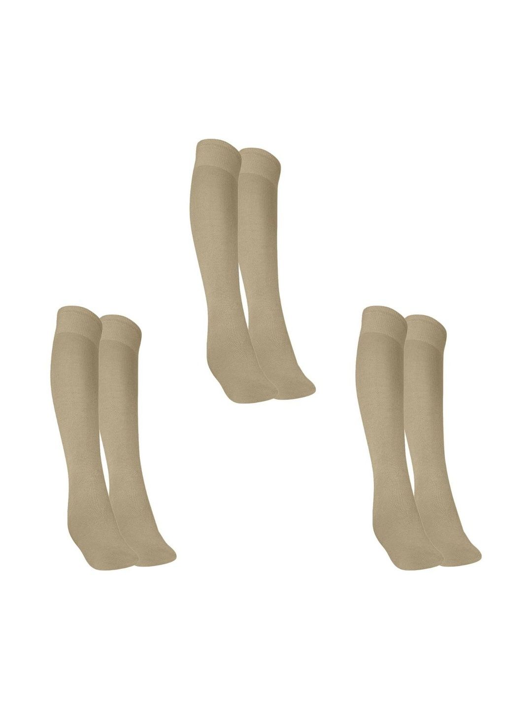 MUKHAKSH Pack Of 3 Cotton Knee Length Socks
