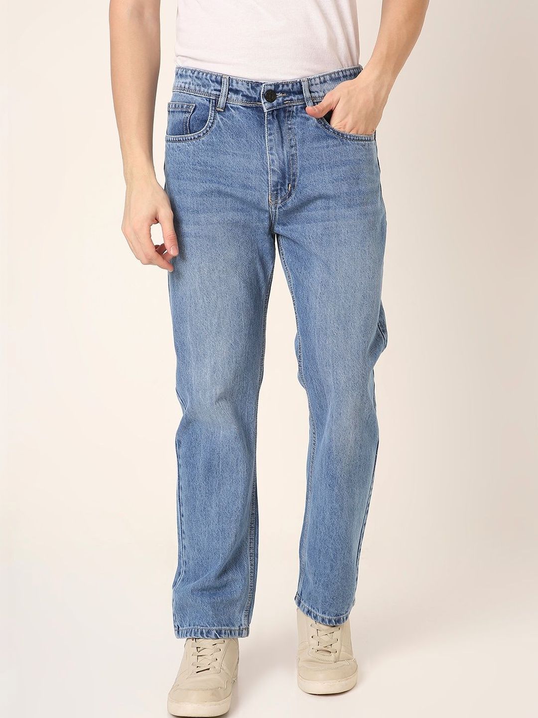 Blnk Men Relaxed Fit Mid-Rise Light Fade Jeans