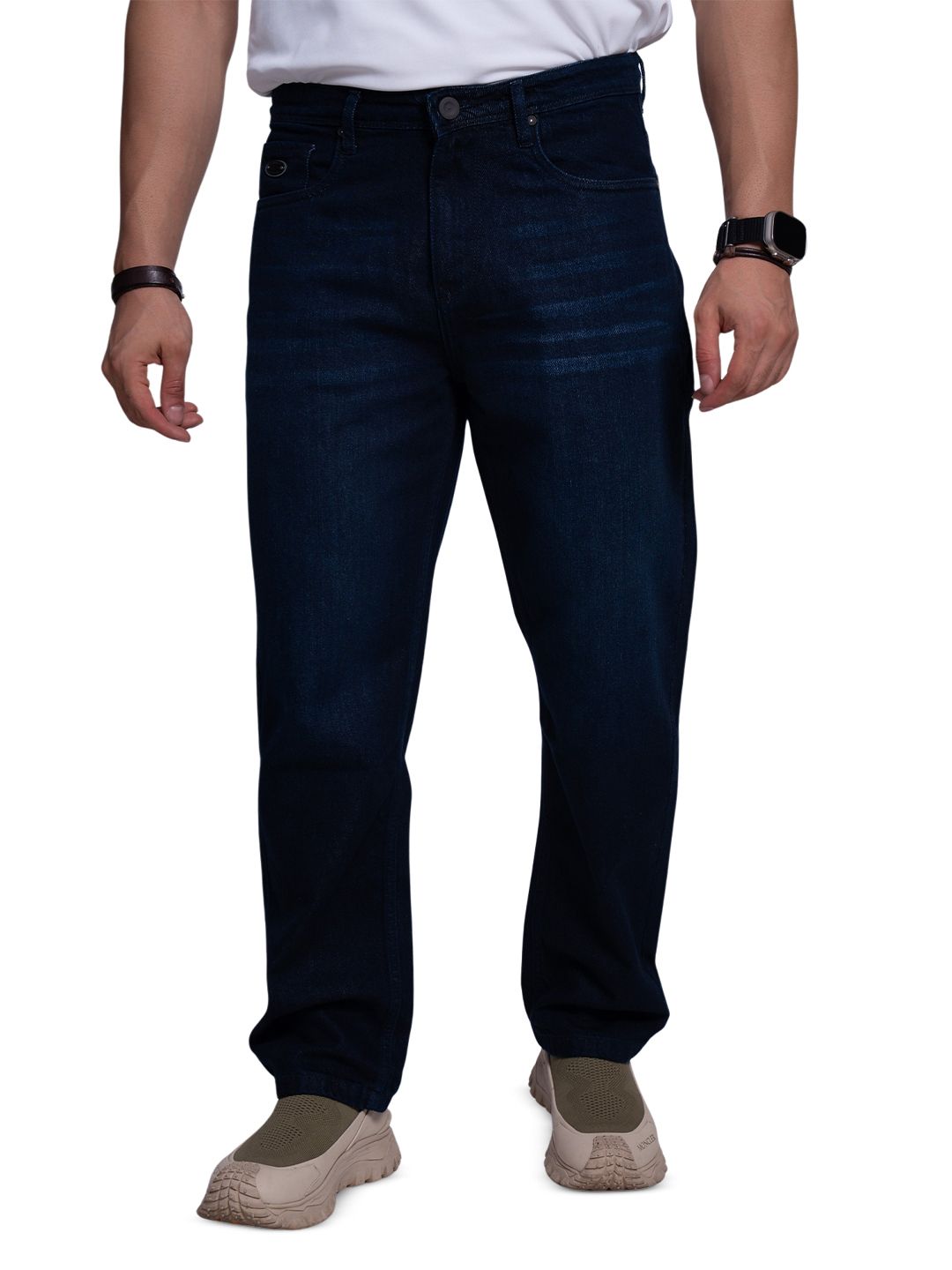 nostrum Men Regular Fit Mid-Rise Light Fade Cotton Non Stretchable Jeans