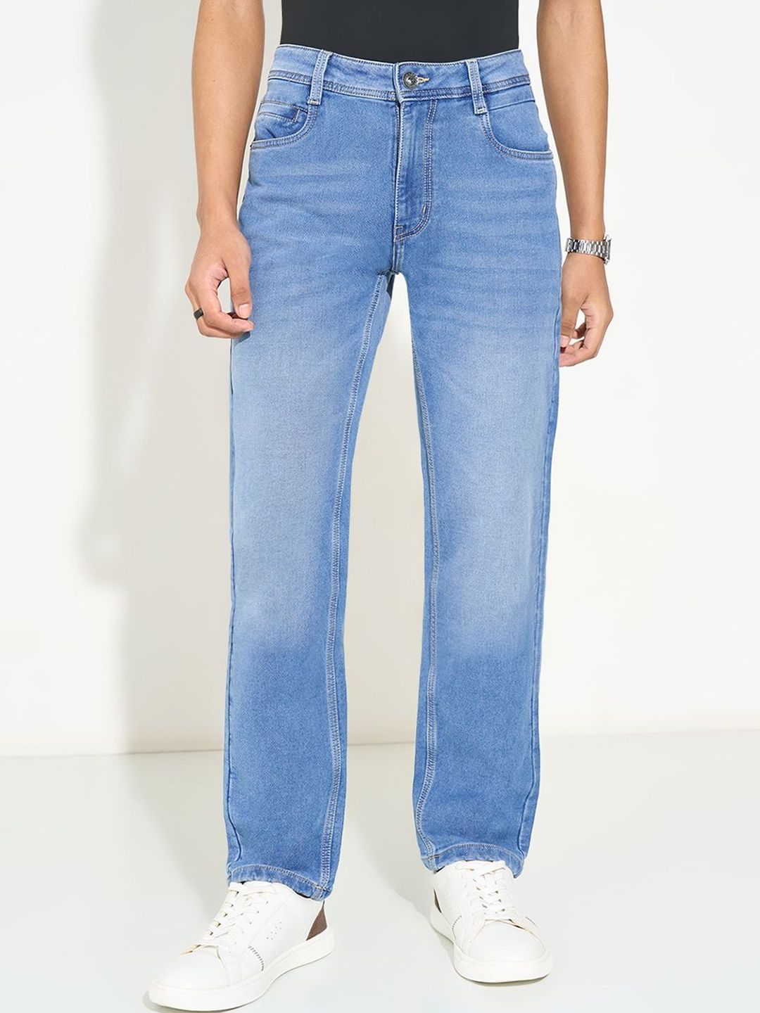 SF JEANS by Pantaloons Men Straight Fit Mid-Rise Light Fade Jeans