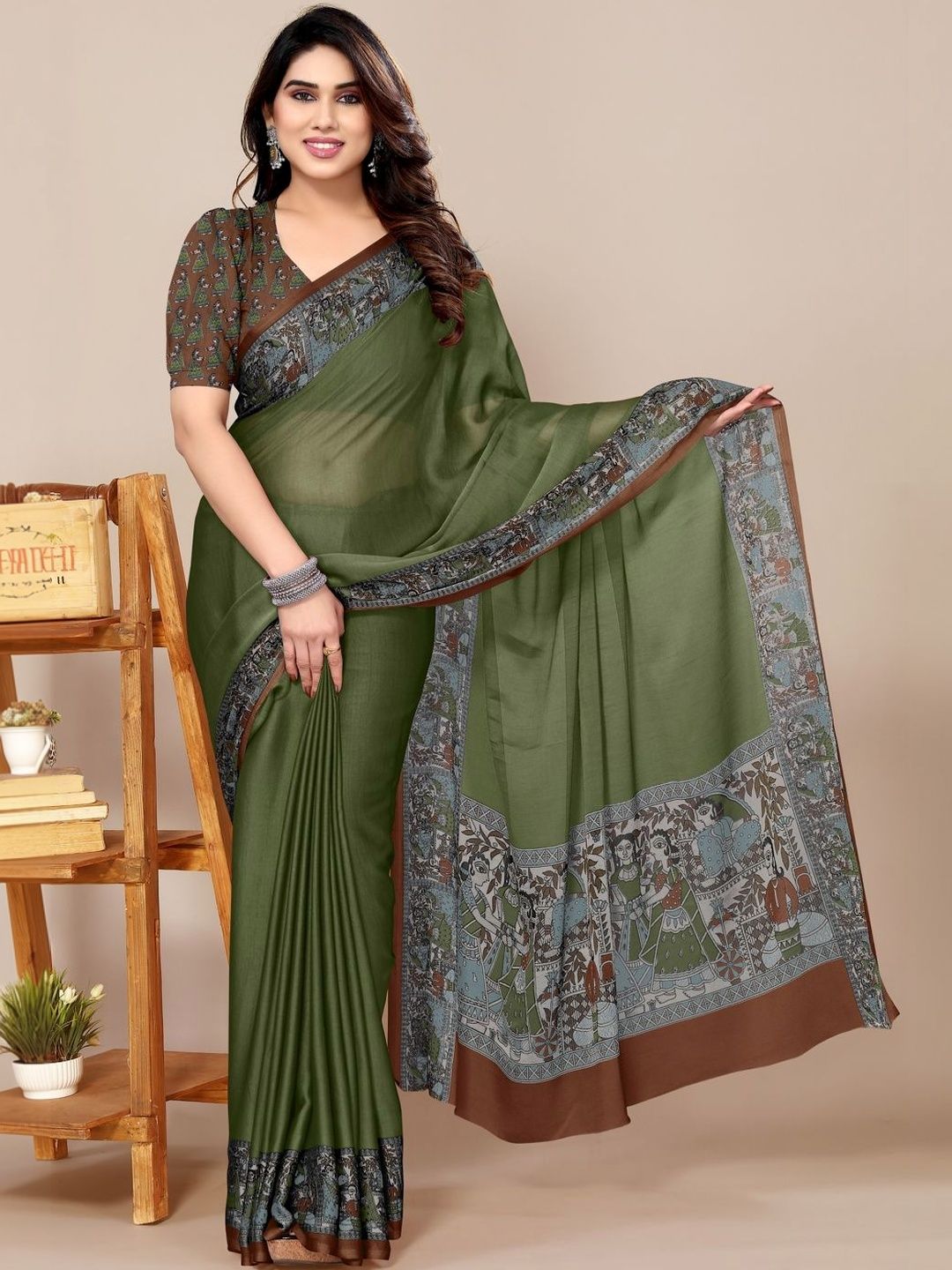 KALINI Poly Chiffon Saree