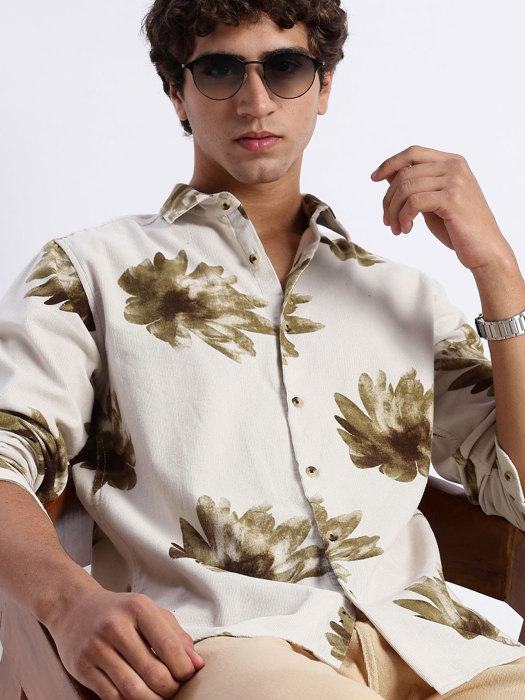 HERE&NOW HERE&NOW Men Slim Fit Floral Printed Casual Shirt