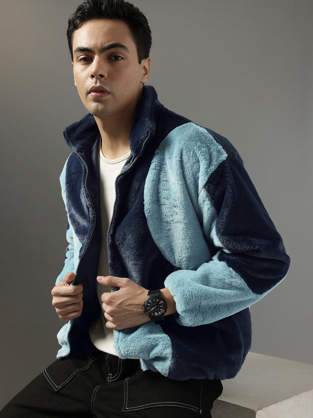 FCUK Colourblocked Oversized Tailored Jacket