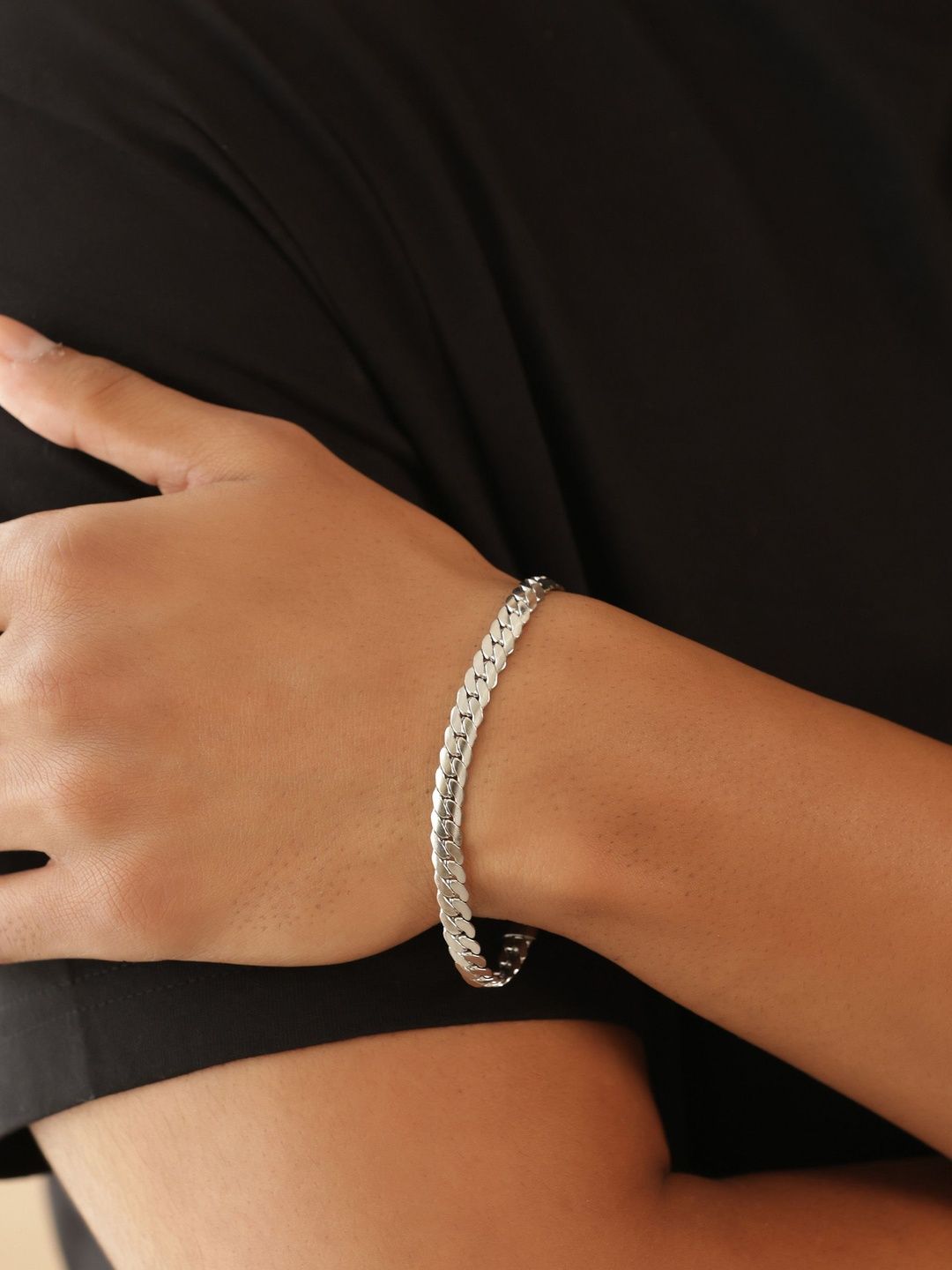 MILLER Men Silver-Plated Link Bracelet