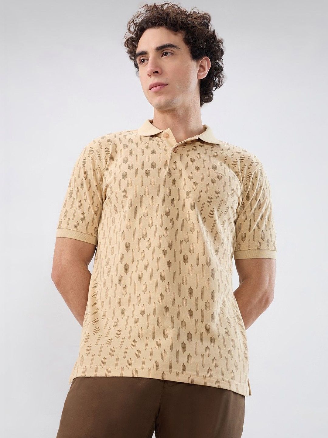 Park Avenue Men Printed Polo Collar T-shirt