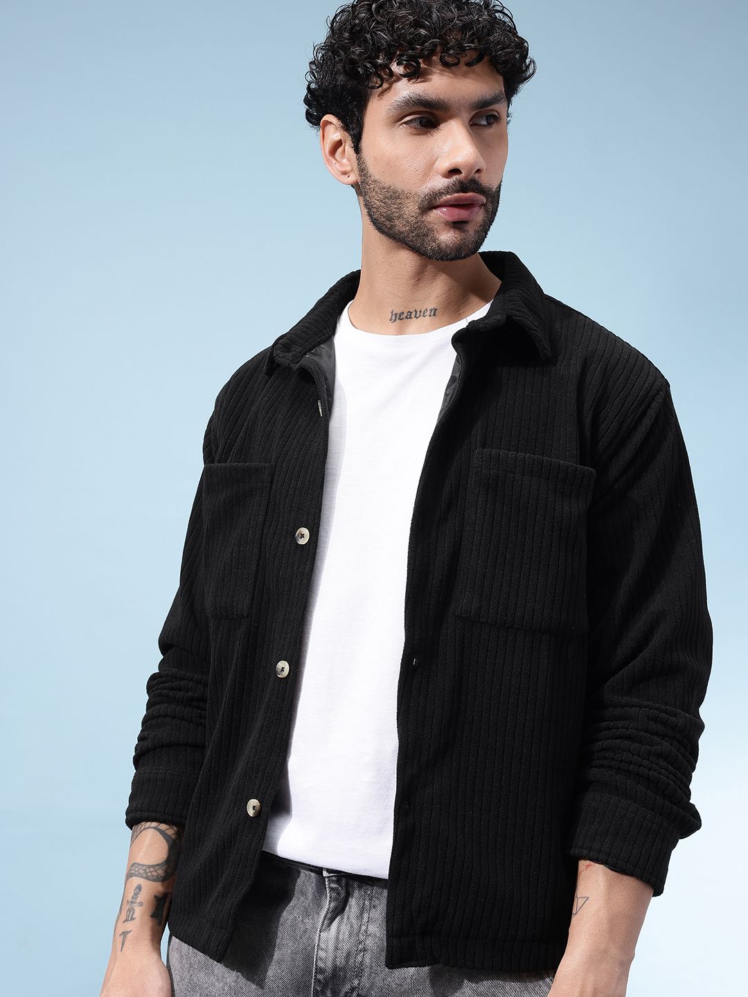 Black Corduroy Solid Jacket - Buy Black Corduroy Solid Jacket