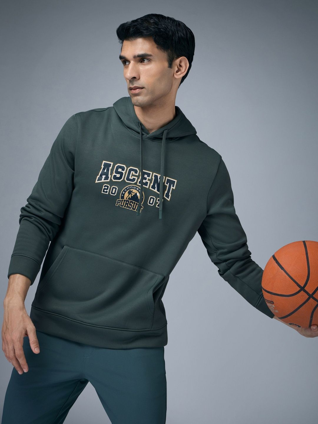 Technosport Men Printed Hooded Sweatshirt
