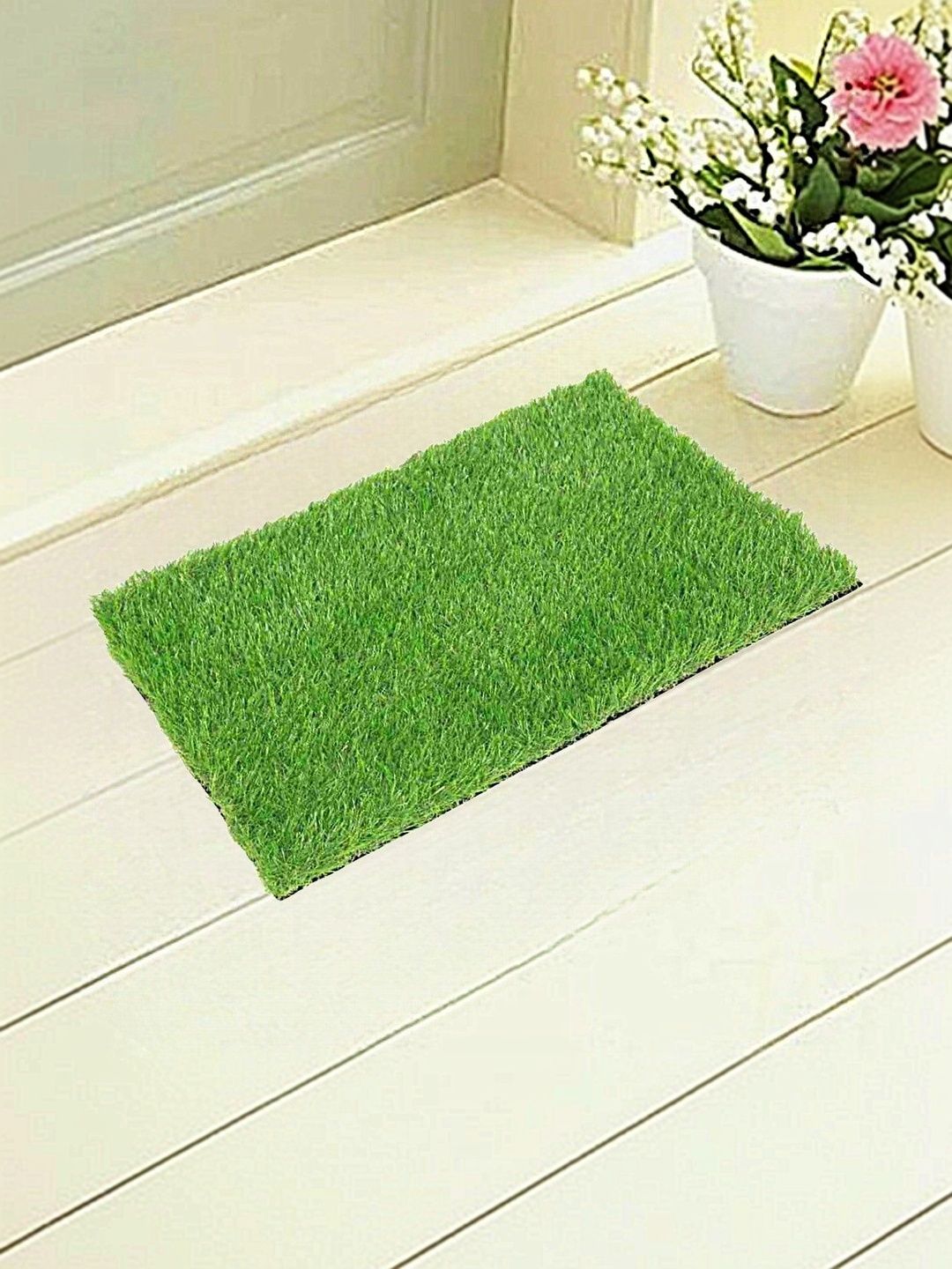 vstucart vstucart Green Textured Anti-Skid High Density Artificial Grass Carpet Mat