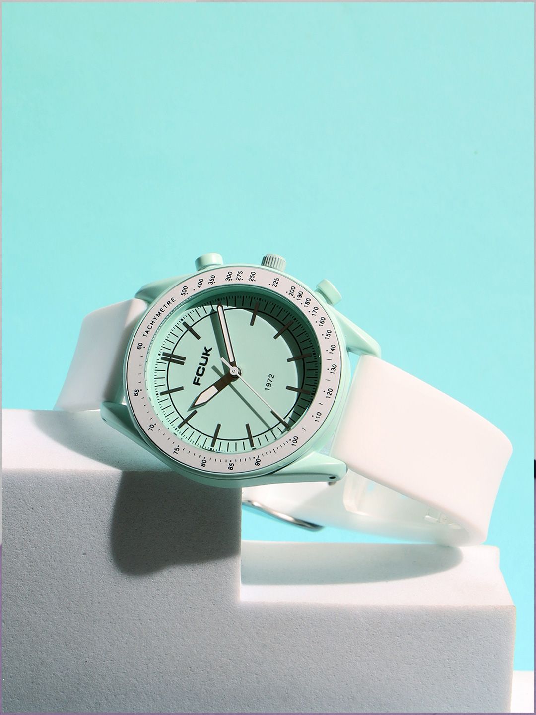 FCUK Brillora Women Mint Green Round Dial Analog Watch FCMX3D