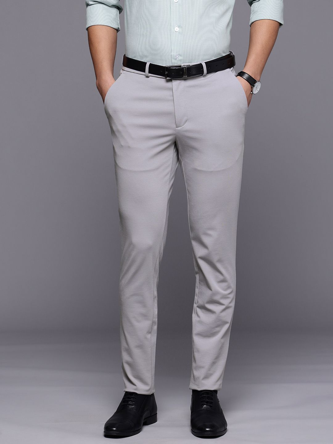 Louis Philippe Men Slim Tapered Fit Formal Trousers
