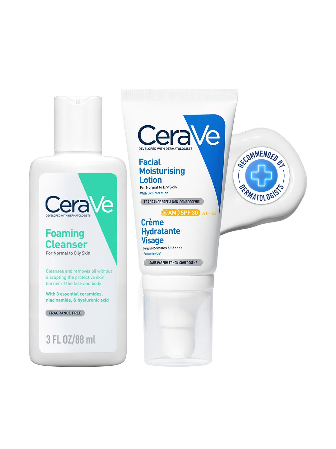 CeraVe CeraVe Facewash & AM Moisturizing Lotion with SPF 30 Combo - Morning Routine for Oily Skin
