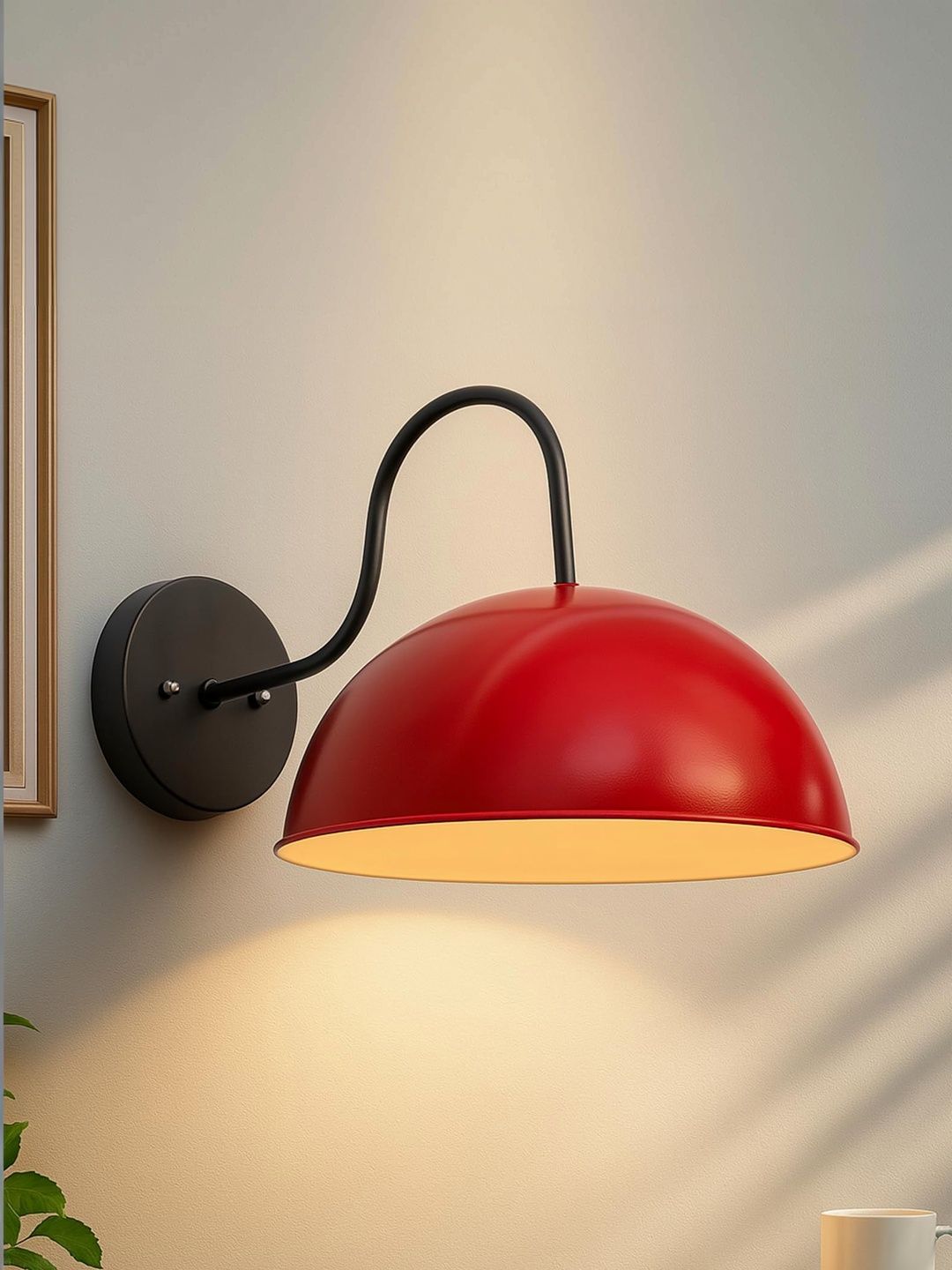 Homesake Red & Red Metal Wall Lamp