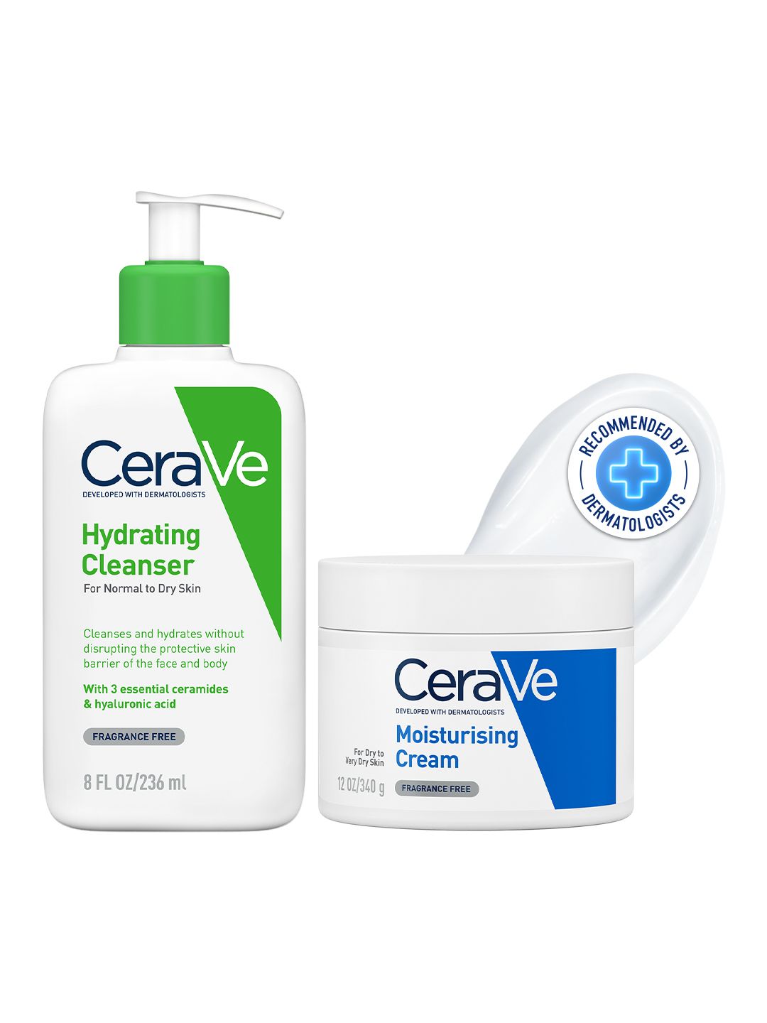 CeraVe CeraVe Facewash & Moisturizer Combo with Ceramides - Skincare Routine - Normal To Dry Skin