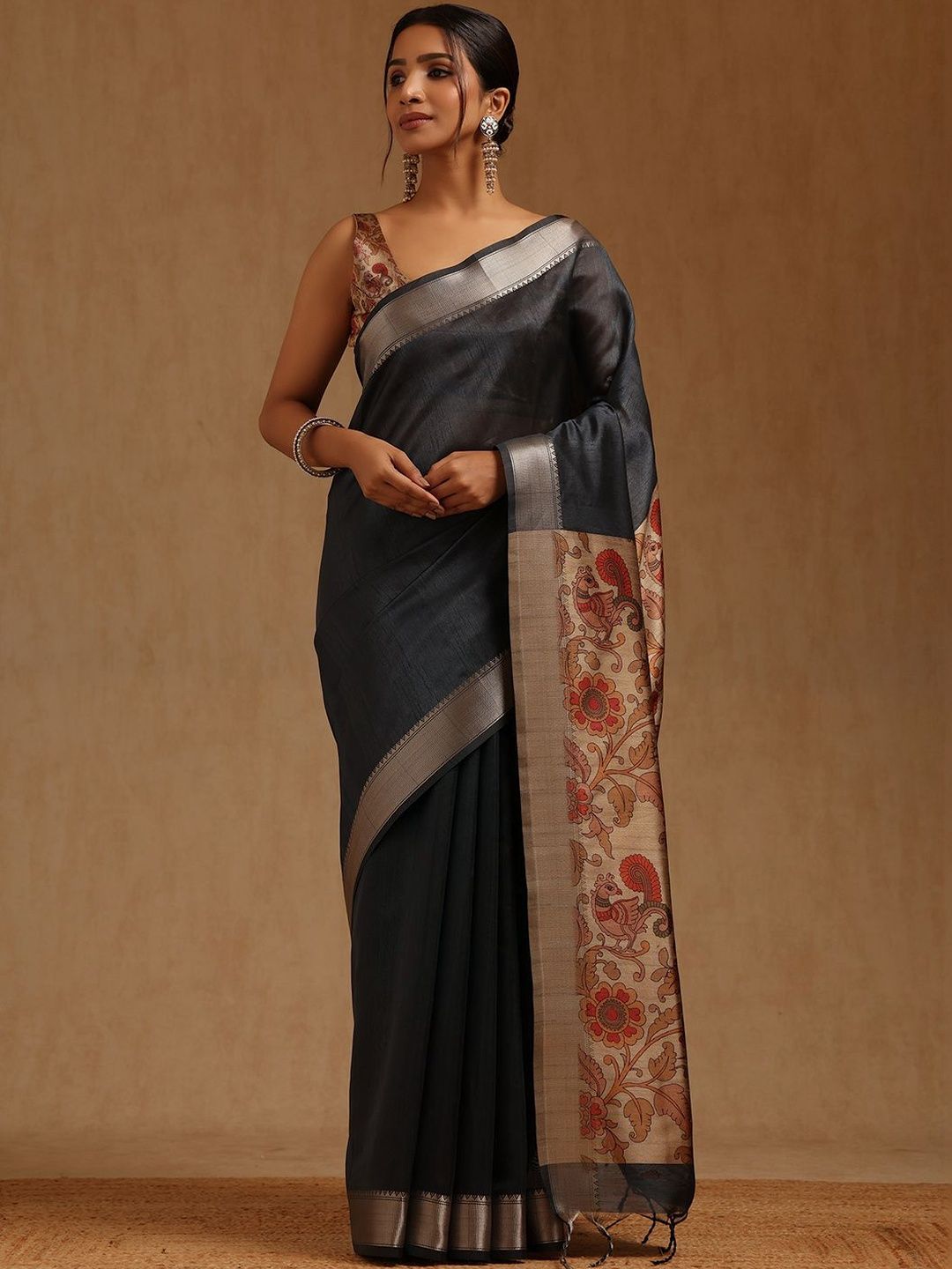 Soch Soch Kalamkari Silk Blend Tussar Saree