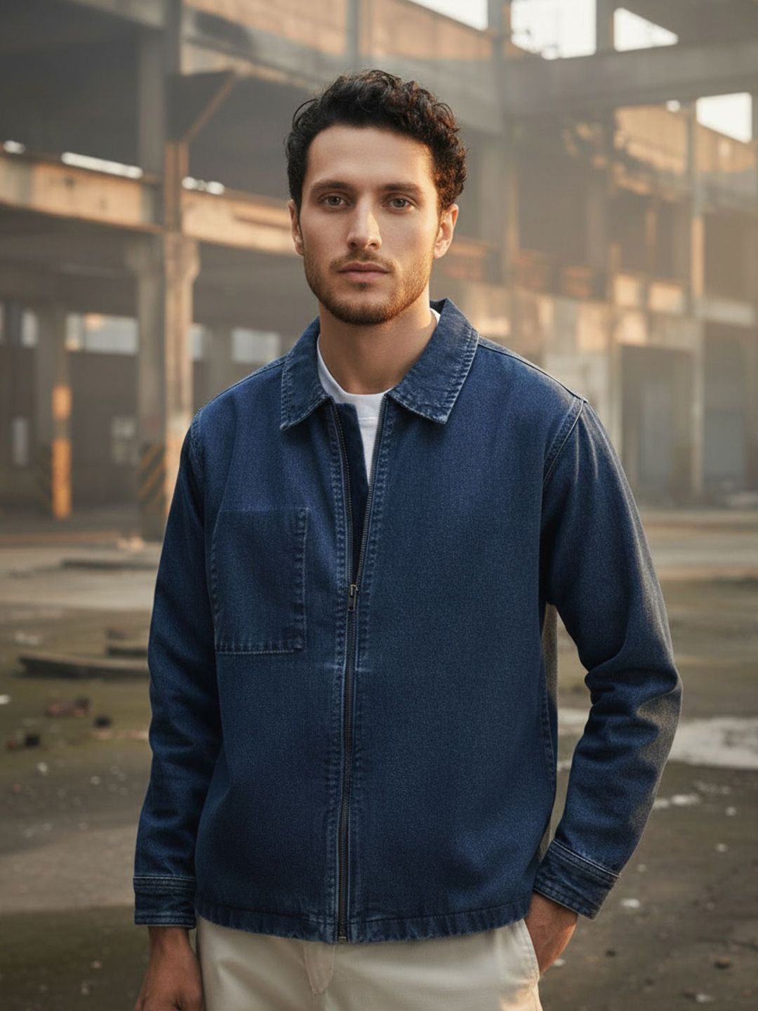 【denim】 Jaxon-Z Straight Fit Solid Denim