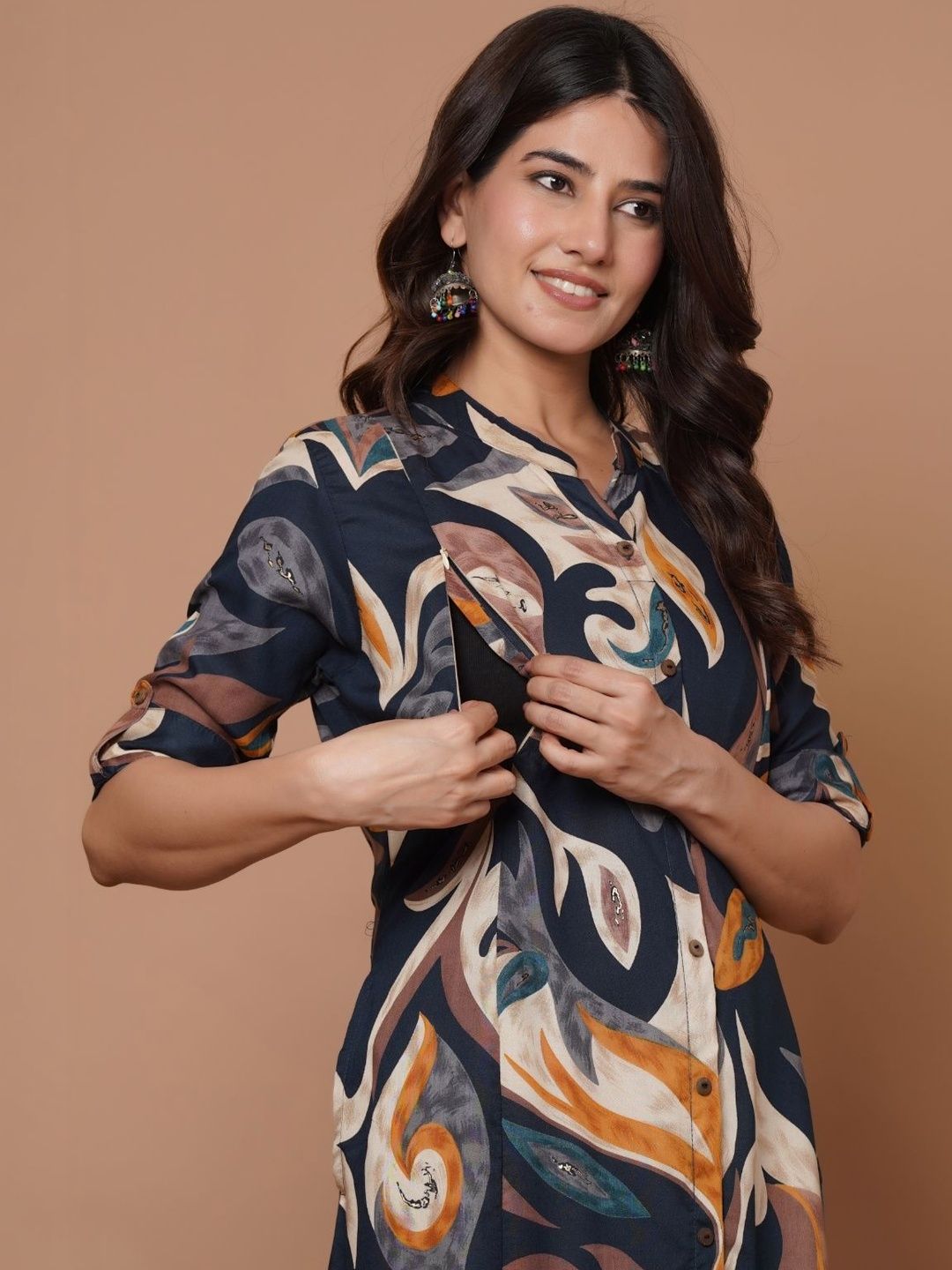 MomsBae Printed Pure Cotton Kurti