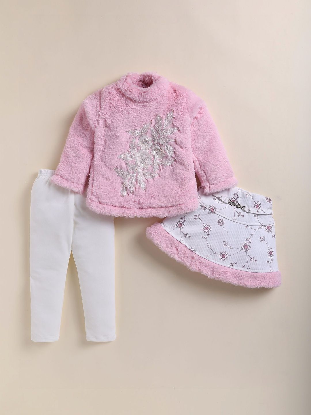NUTTY BUTTY Girls Embellished Tunic with Leggings