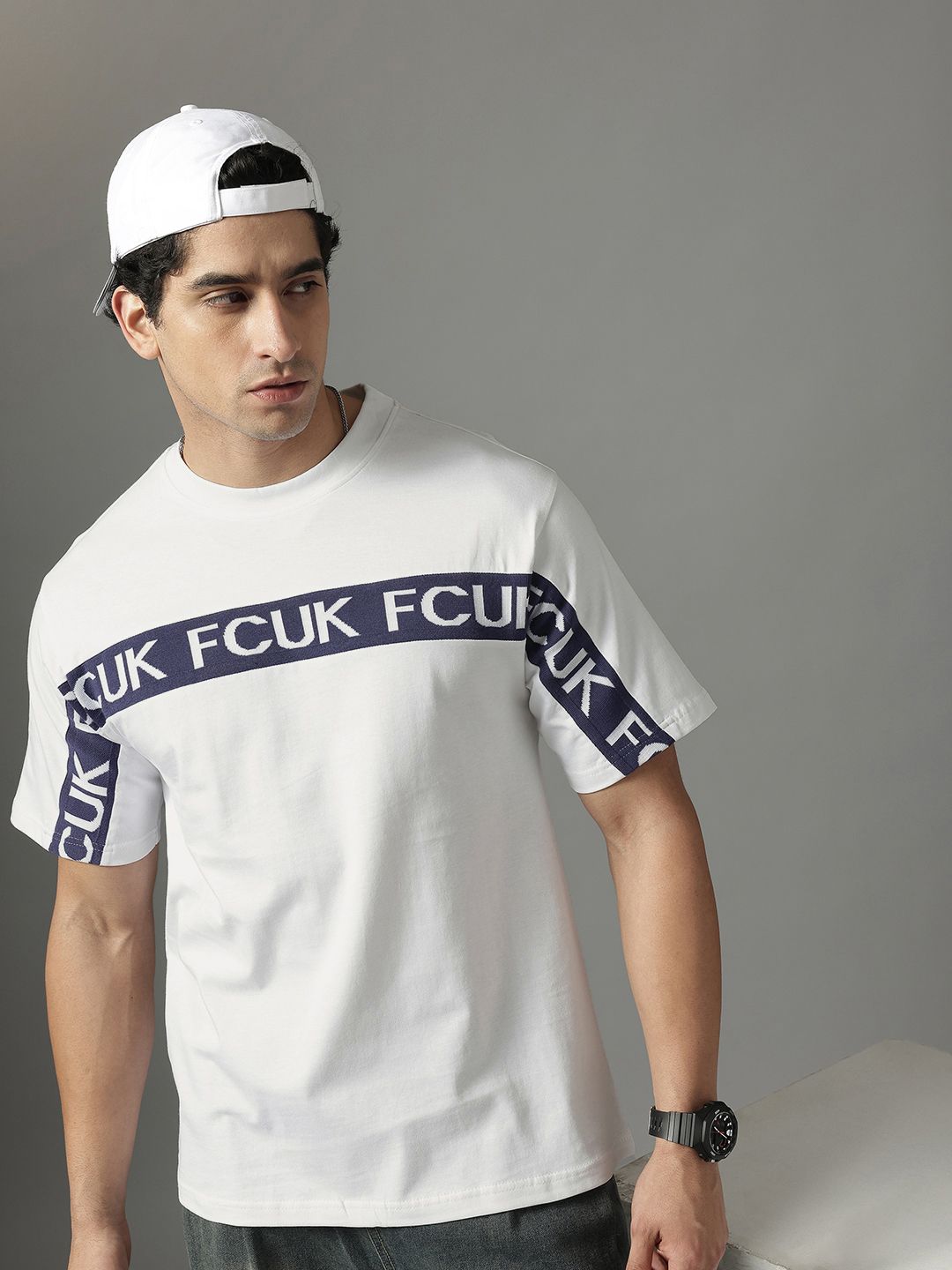 FCUK Brand Logo Pure Cotton Oversized T-shirt