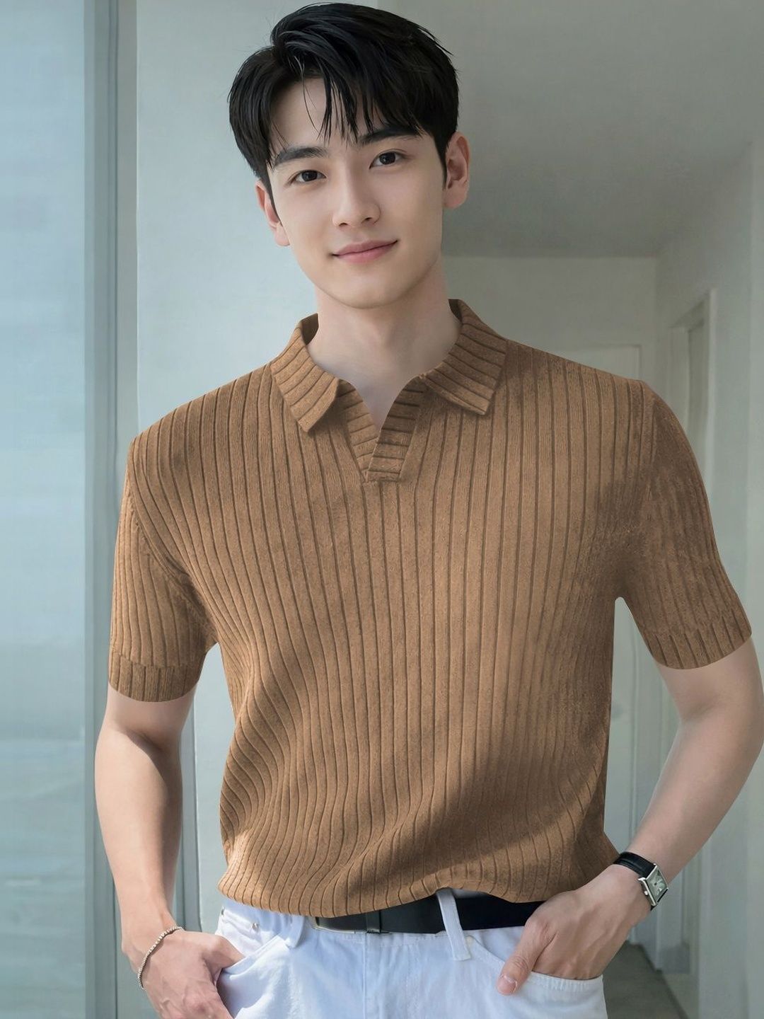KAJARU Men Polo Collar T-shirt