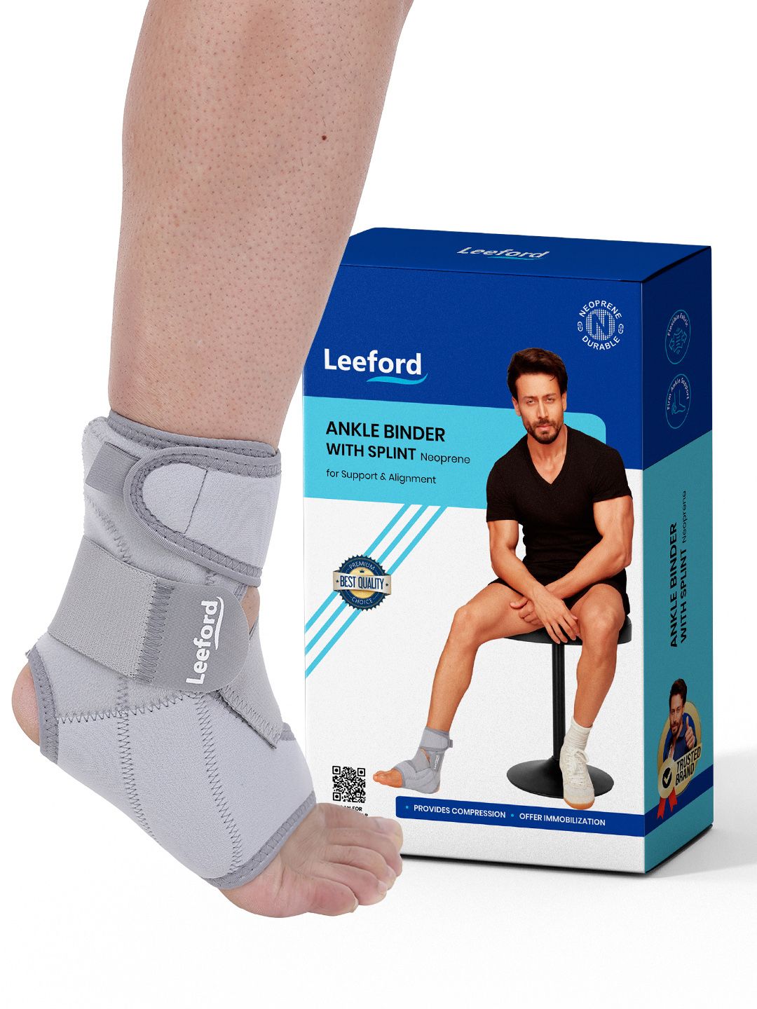 Leeford 4-Way Neoprene Stretch Ankle Support