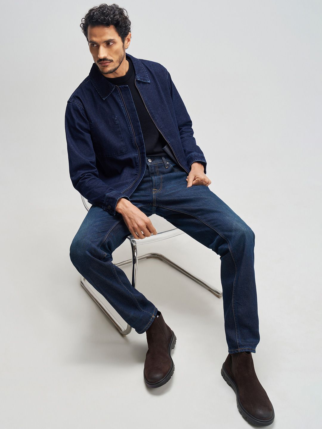 Buy XYXX Men Solid Cotton Denim Zipper jacket - Jackets for Men