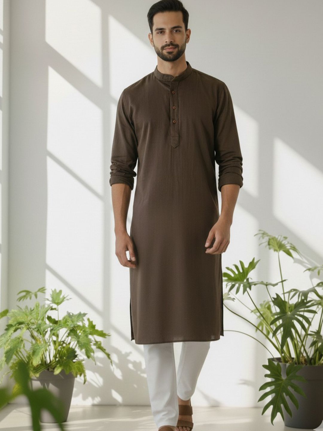 LADSLOOM Men Solid Cotton Kurta