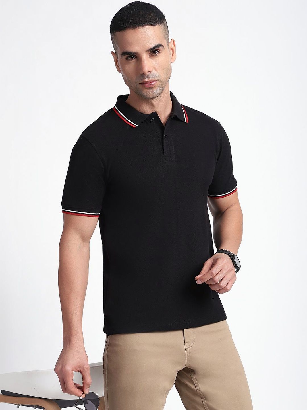 R&B Men Polo Collar T-shirt