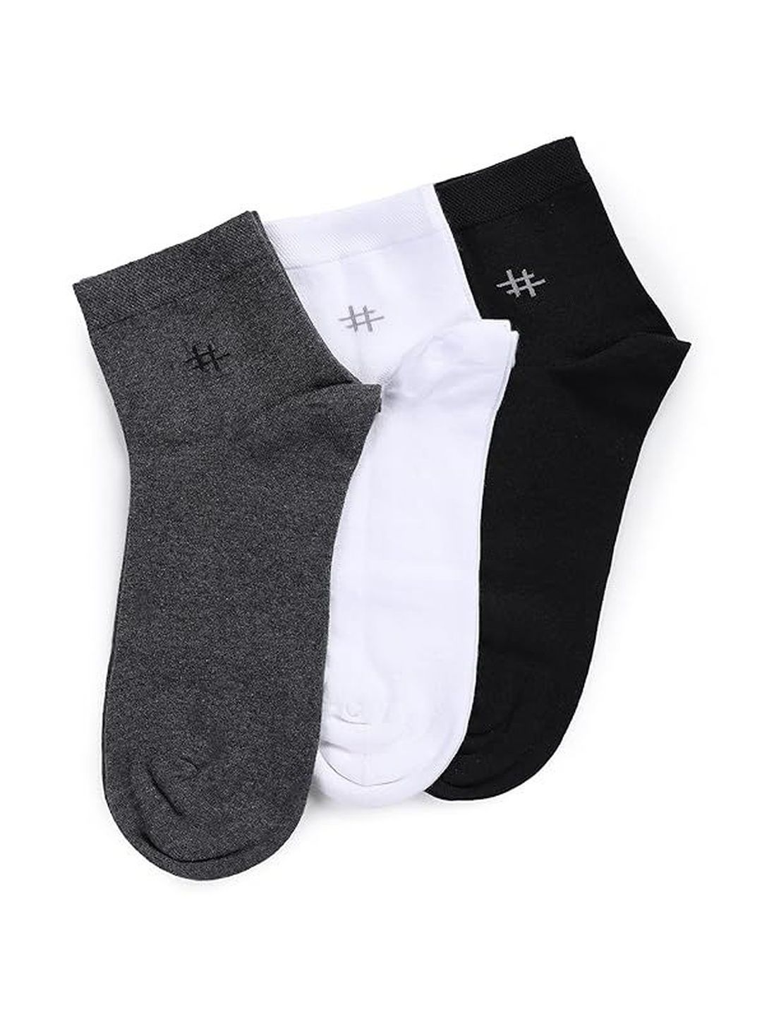 MILLS BROWN Men Pack Of 3 Cotton Ankle Length Socks