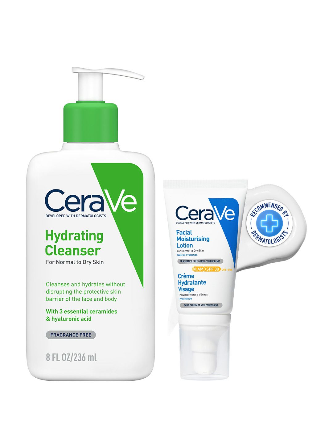 CeraVe CeraVe Hydrating Facewash & AM Moisturizing Lotion with SPF 30 Combo - Morning Regime