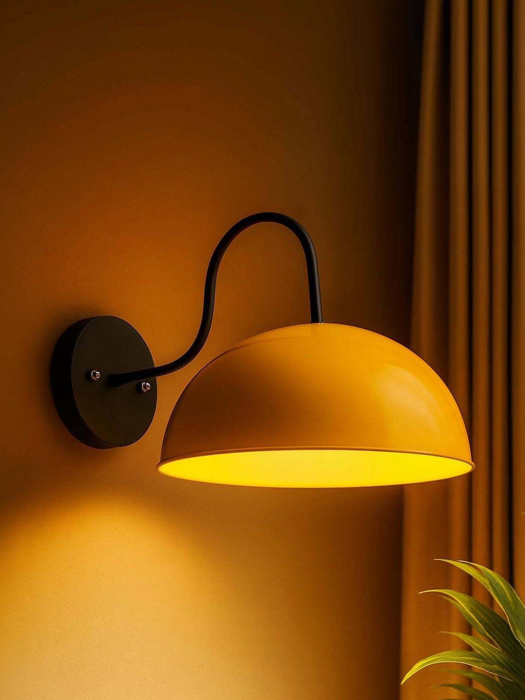 Homesake Yellow & Yellow Metal Wall Lamp