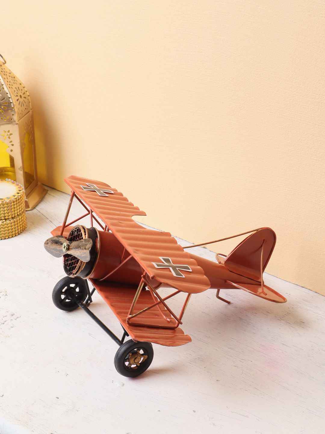 EXIM DECOR Airplane Metal Living Room Small Showpiece - 4.5 Inches