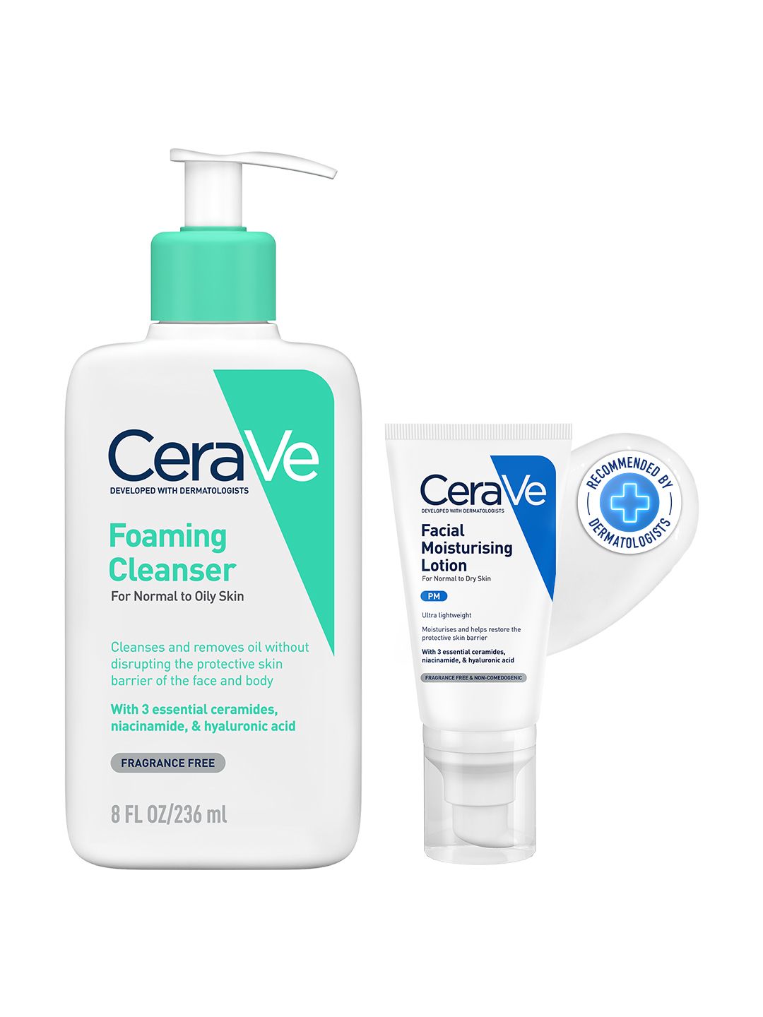CeraVe CeraVe Facewash & PM Moisturizer Combo with Ceramides - Evening Routine for Oily Skin