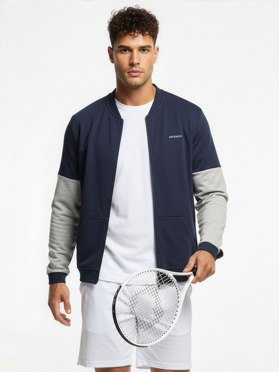 Decathlon Colourblocked Stand Collar Sweatshirt