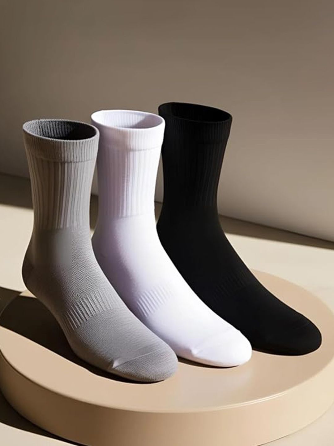 INDIAN THREADS Men Pack of 3 Cotton Calf Length Socks