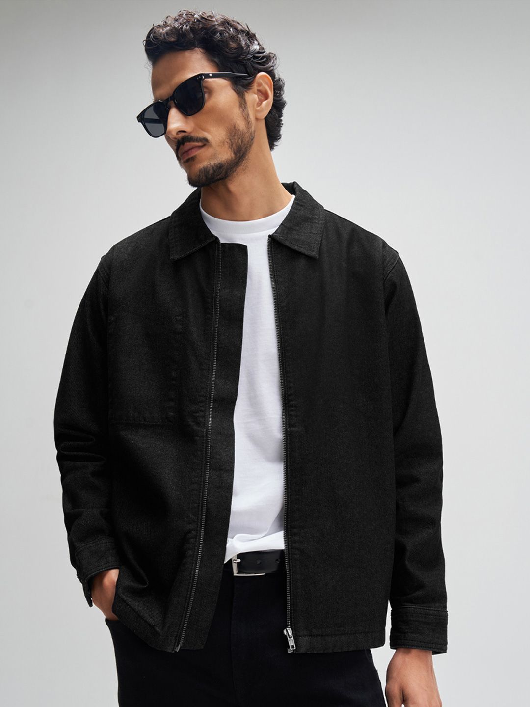 Buy XYXX Men Solid Cotton Denim Zipper jacket - Jackets for Men