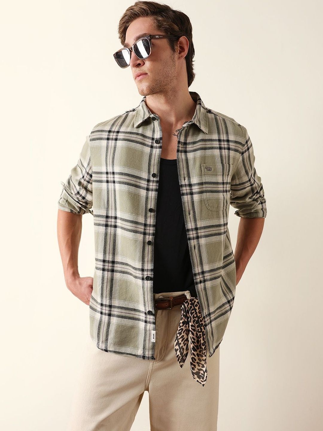THE BEAR HOUSE Men Cotton Checked Regular Fit Casual Shirt