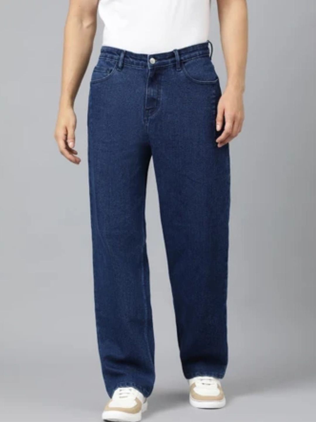BAESD Men Relaxed Fit High-Rise Light Fade Stretchable Jeans
