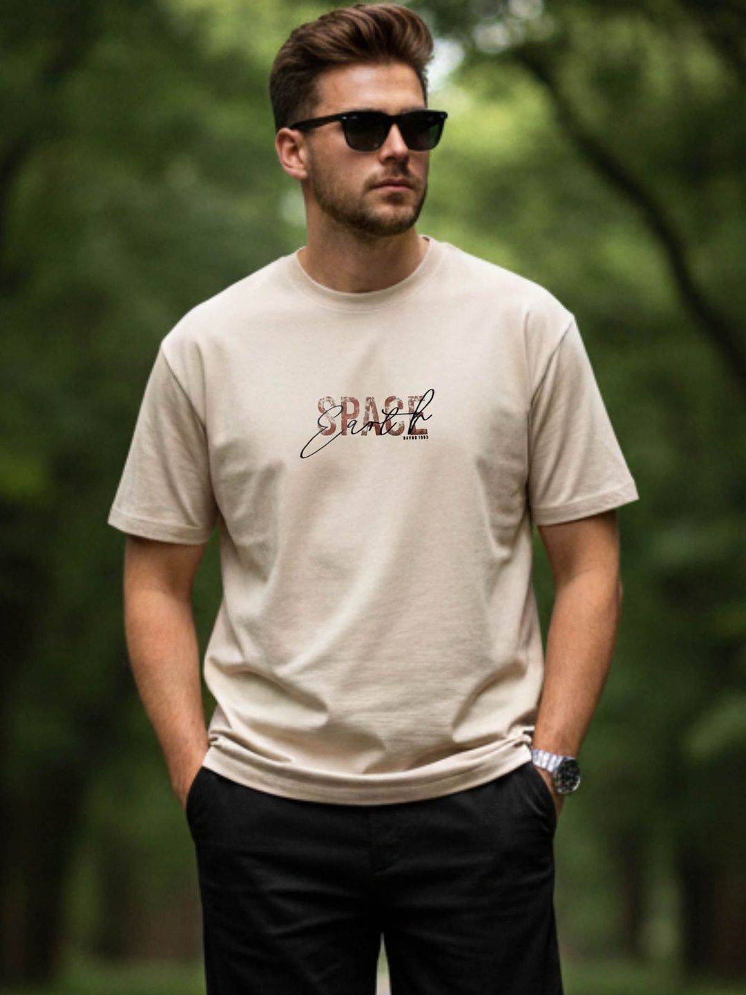 Davno Men Typography Printed T-shirt