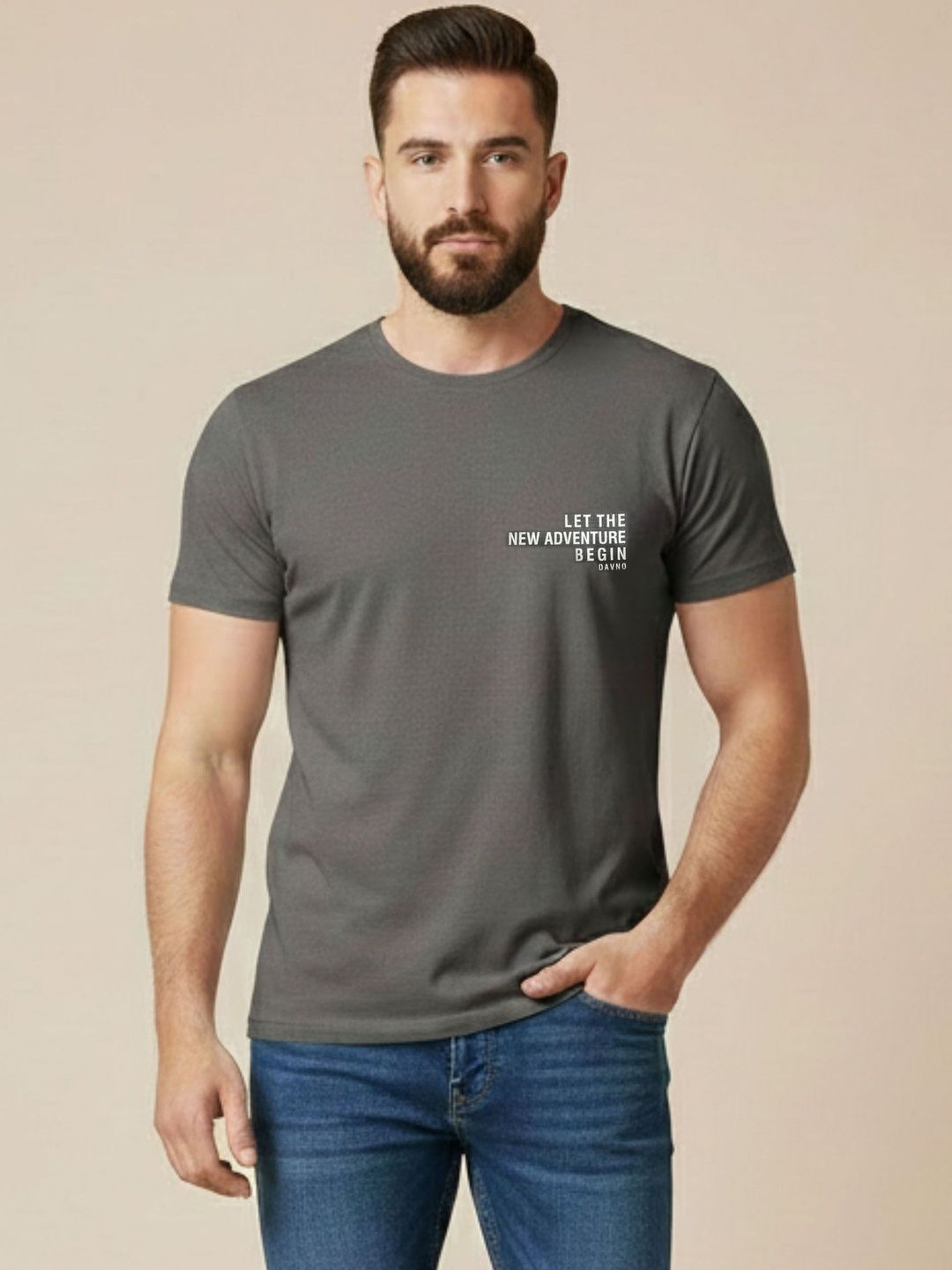 Davno Men Typography Printed T-shirt