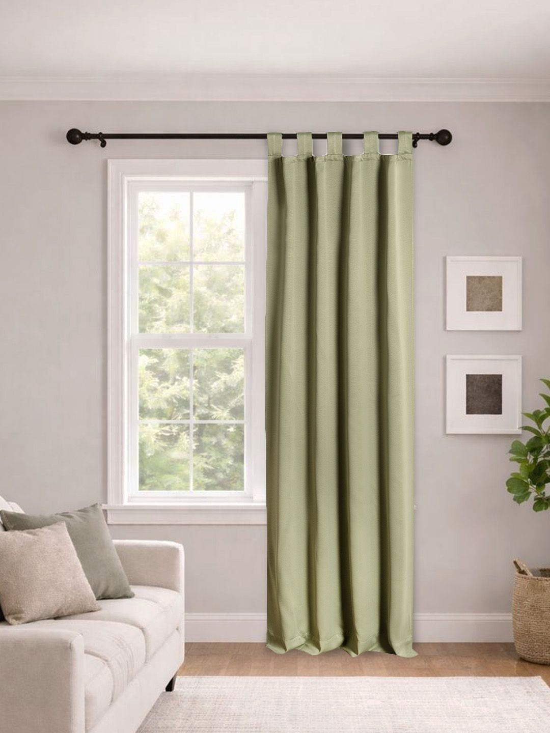 Deco Window Olive Green Black Out Door Curtain