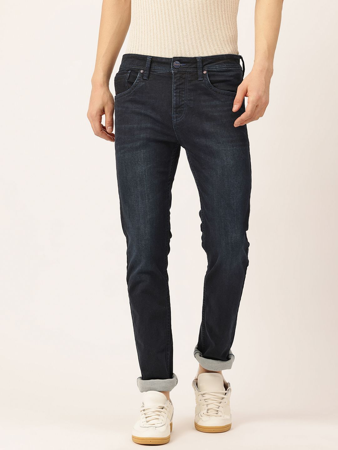 Integriti Men Smart Slim Fit Mid-Rise Stretchable Jeans