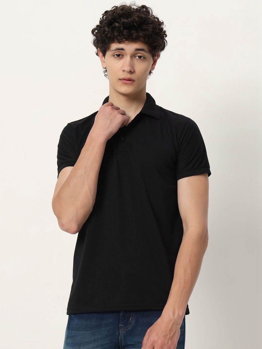 9LKHA Men Polo Collar T-shirt