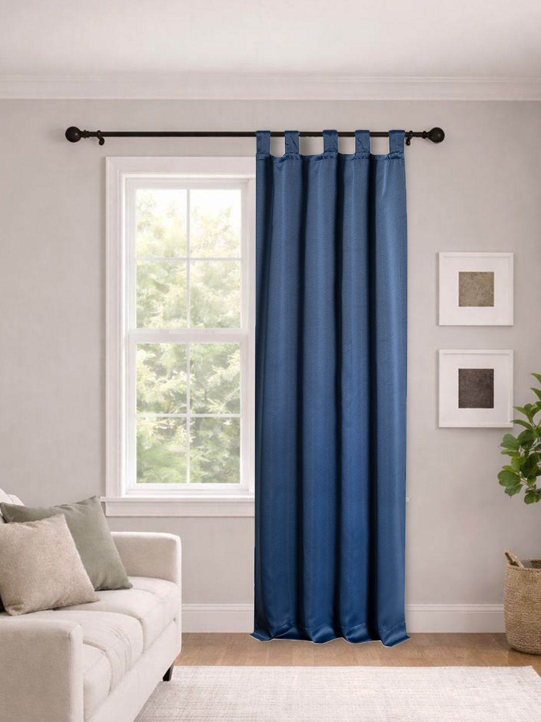 Deco Window Blue Black Out Door Curtain