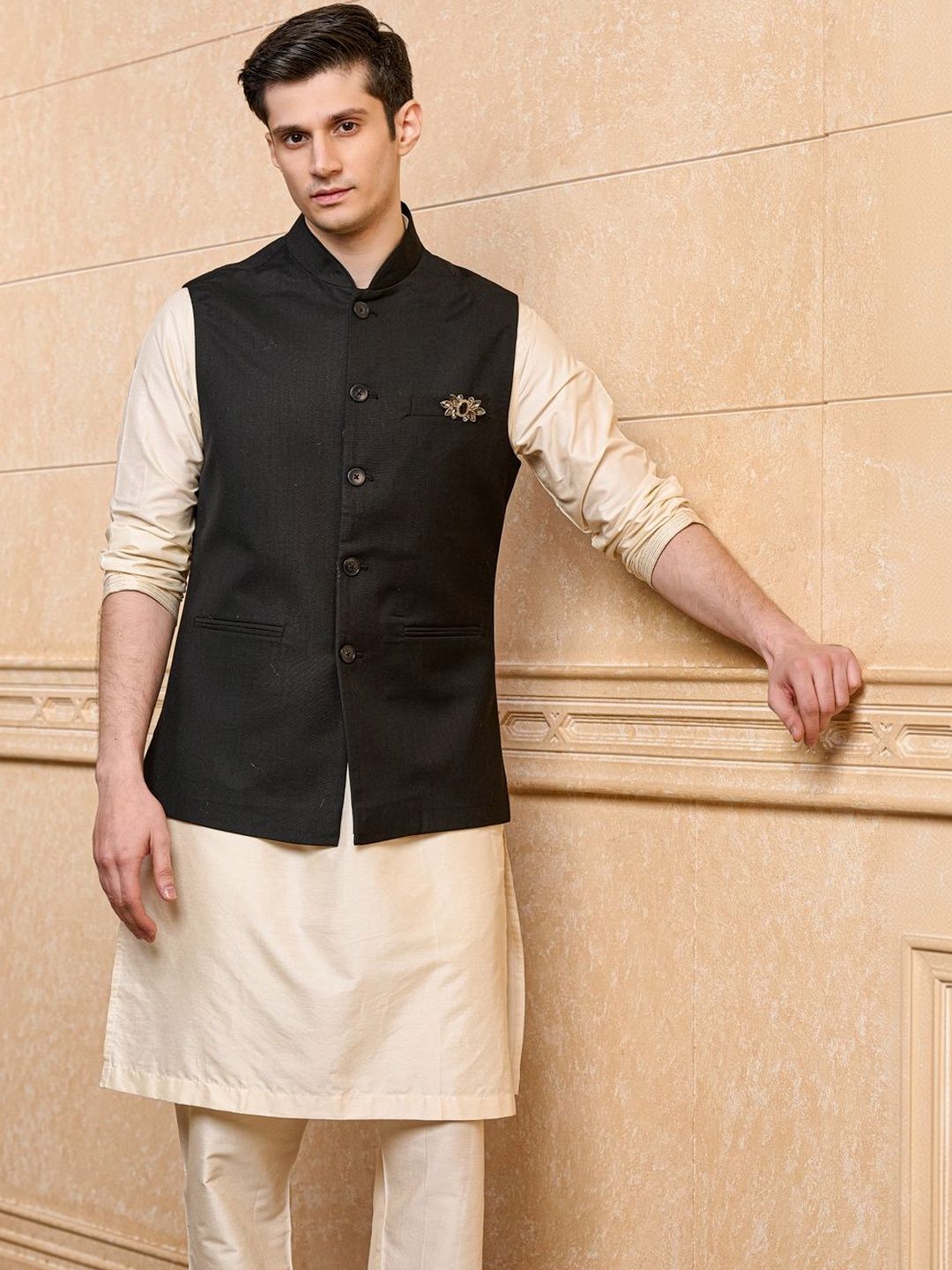 Tasva Printed Woven Mandarin Collar Nehru Jackets