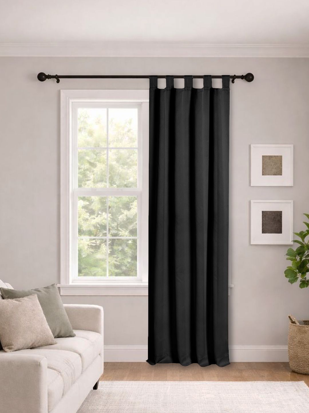 Deco Window Black Black Out Door Curtain