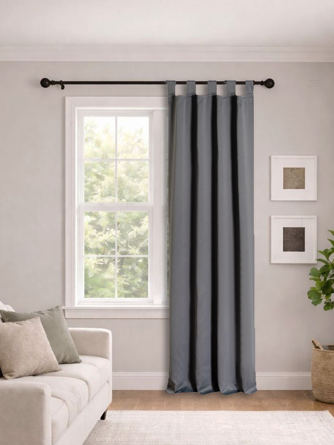 Deco Window Grey Black Out Door Curtain