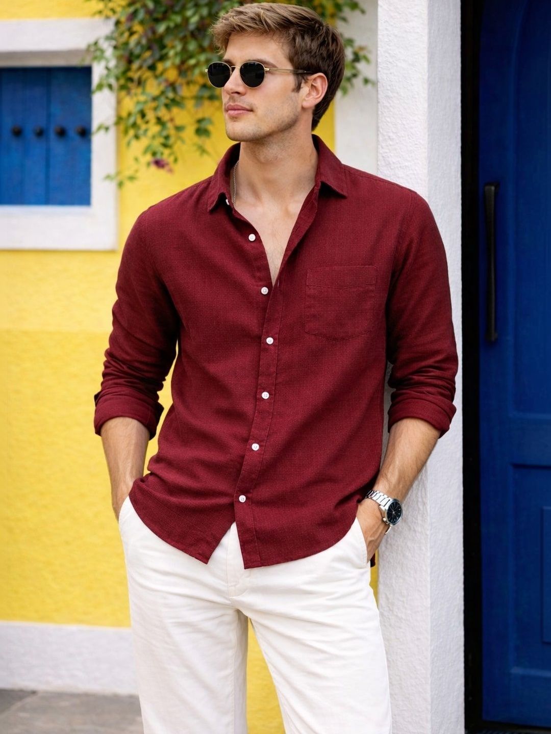 HERE&NOW Men Smart Casual Shirt